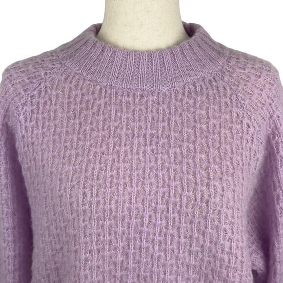 FRNCH PARIS NORHEN‎ TEXTURED PULLOVER SWEATER IN LAVENDER NWT WOMEN'S SIZE S/M - Picture 4 of 13